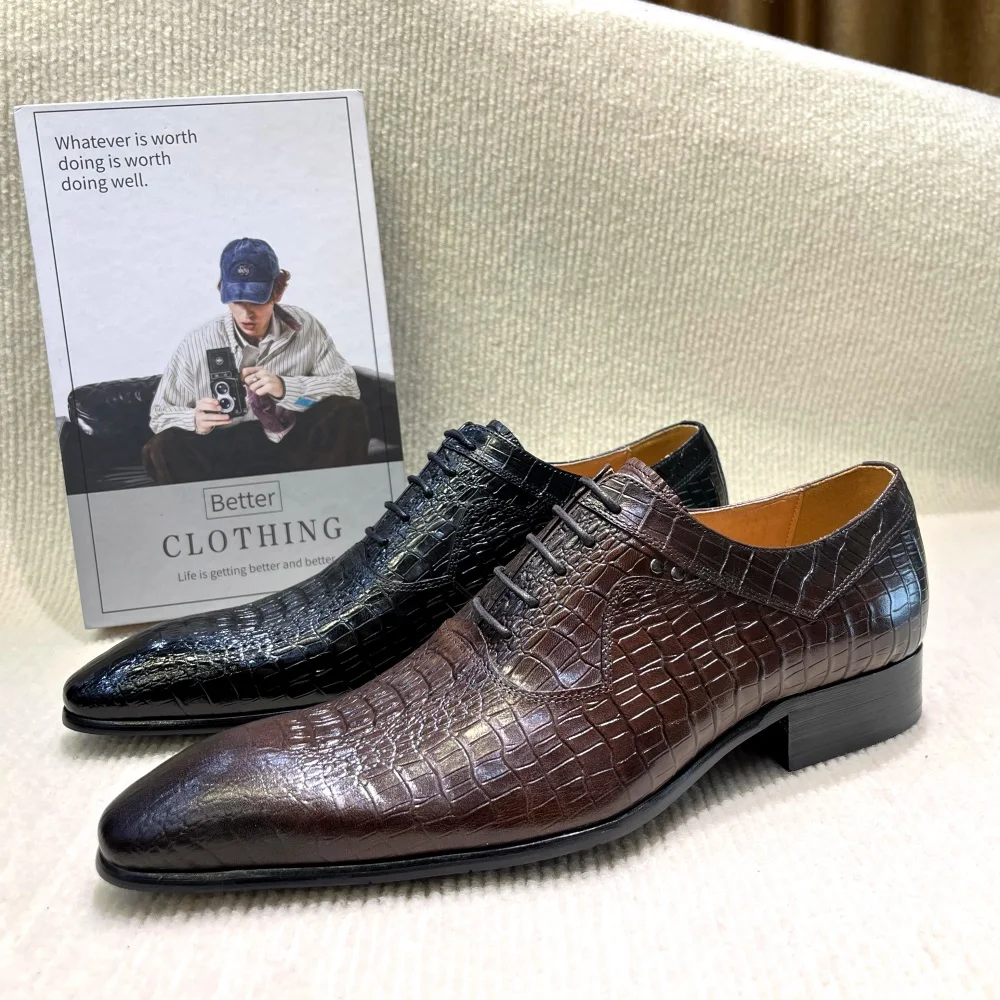 Men Formal Wear For Wedding - Sapatos oxford masculinos de luxo italiano,