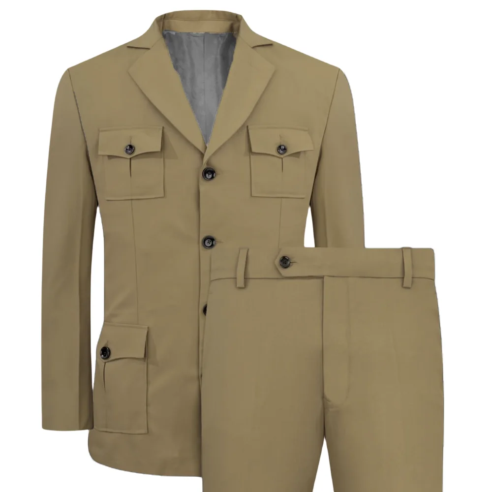 Khaki Formal Wear Men - Ternos masculinos jakcet casual cáqui 2
