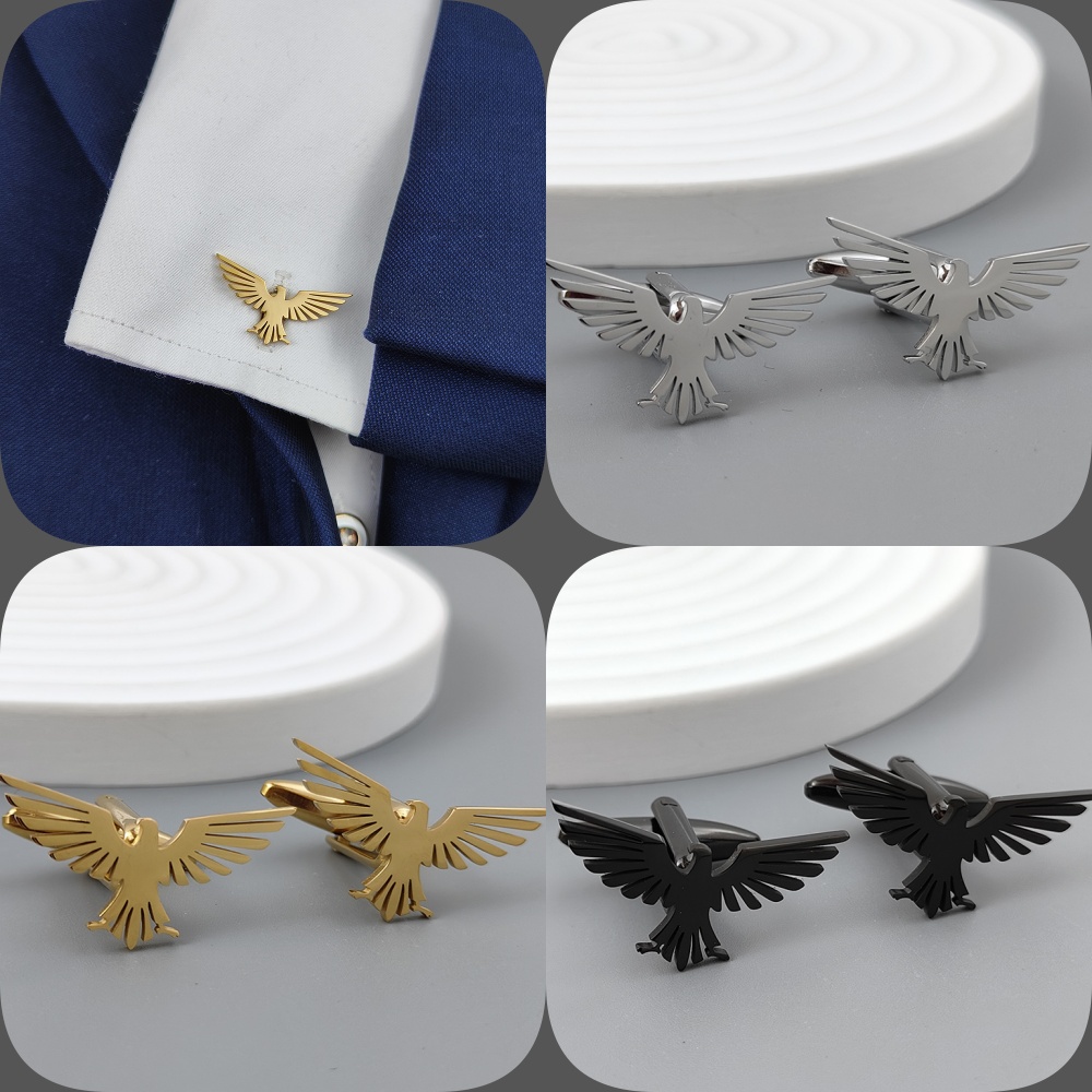 Men Formal Wear With Tie - Abotoaduras banhadas a ouro Flying Eagle