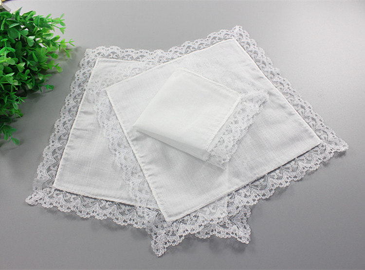 Monogrammed Handkerchief - Lenço de renda personalizado para mulheres,