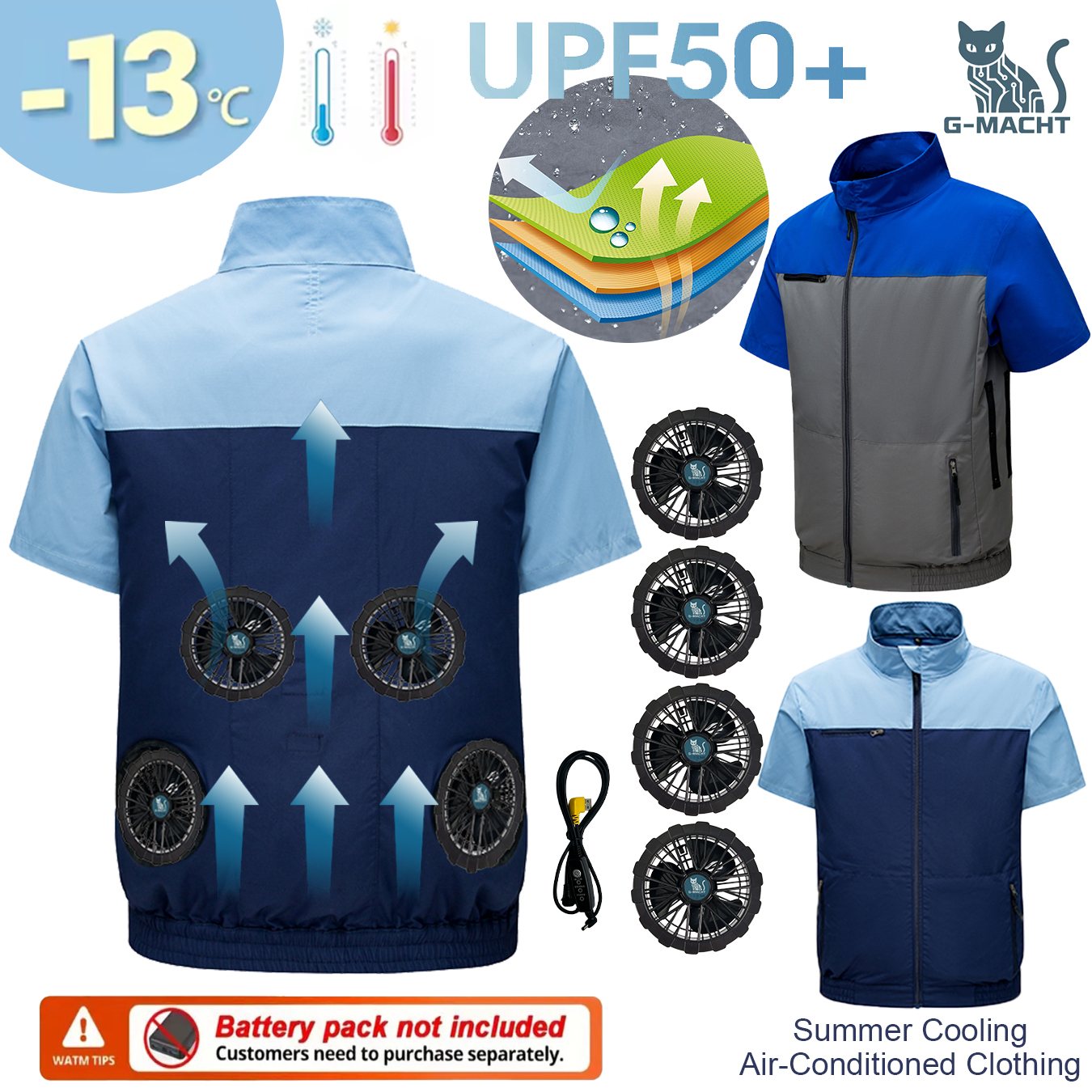 Men Formal Wear Clothes - Camisa de Verão Anti-Calor G-MACHT para