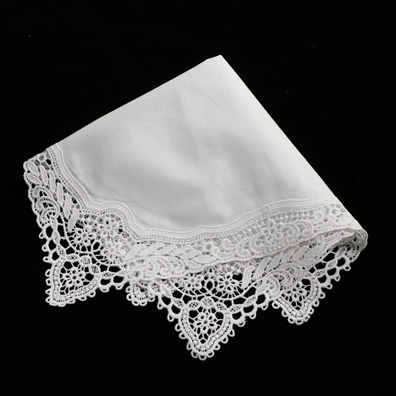 Monogrammed Handkerchief - A009 Lenços de Renda Brancos 100%