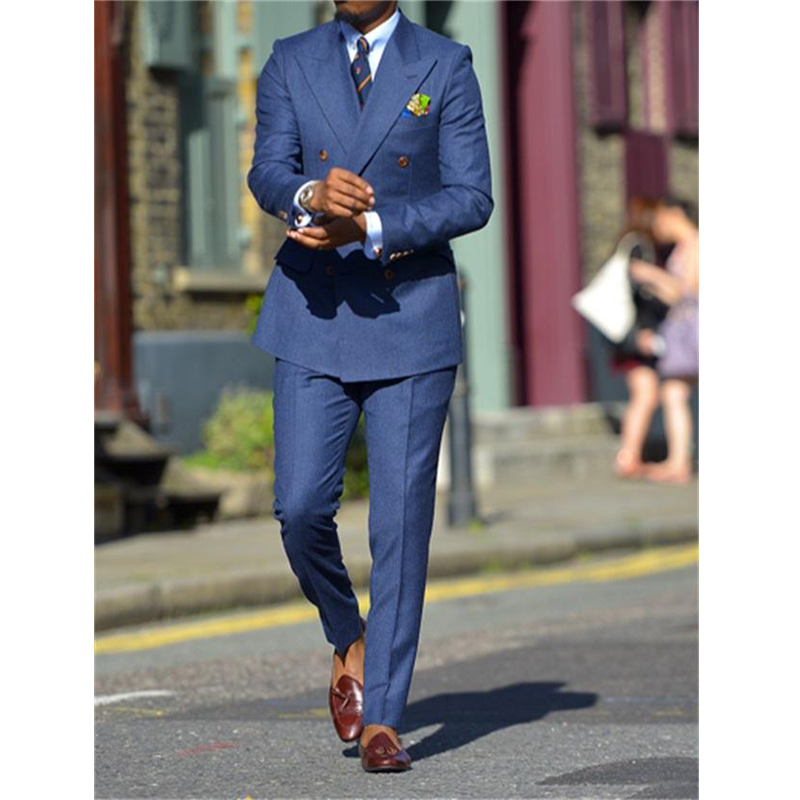 Fatos formais azuis escuros ma - Men Formal Wear For Wedding avaliação e preço