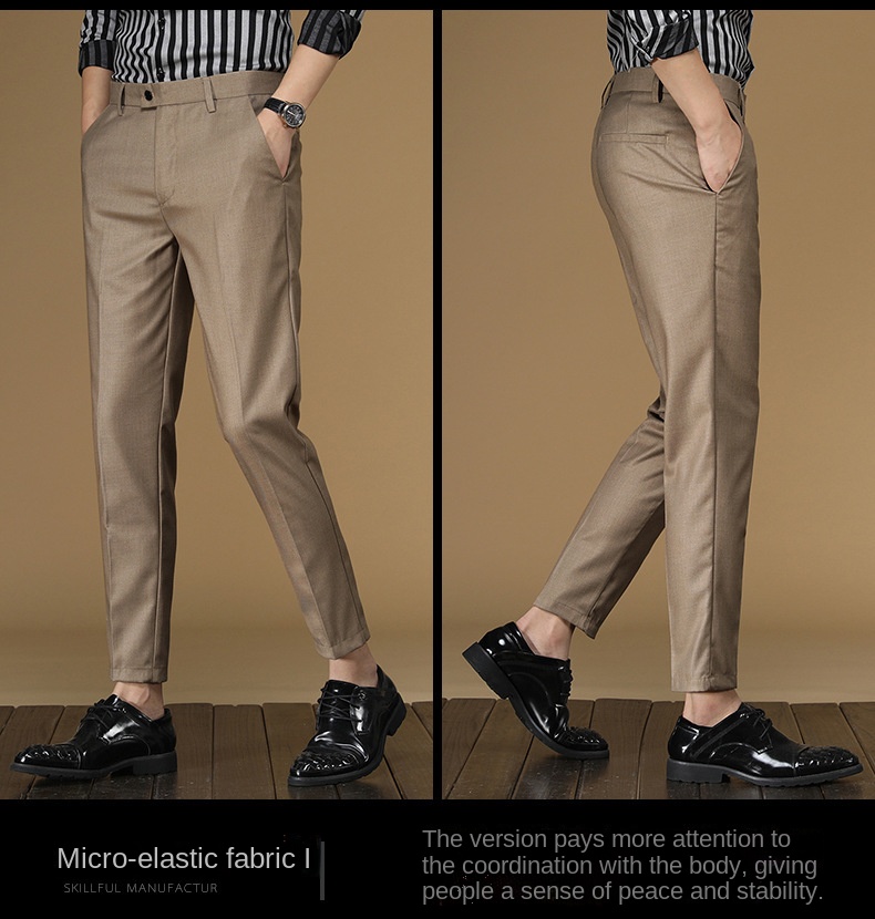 Calças de terno de verão dos h - Khaki Formal Wear Men avaliação e preço