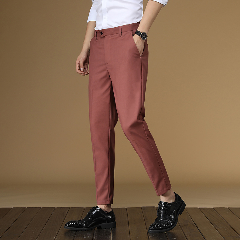 Calças de terno de verão dos h - Khaki Formal Wear Men avaliação e preço