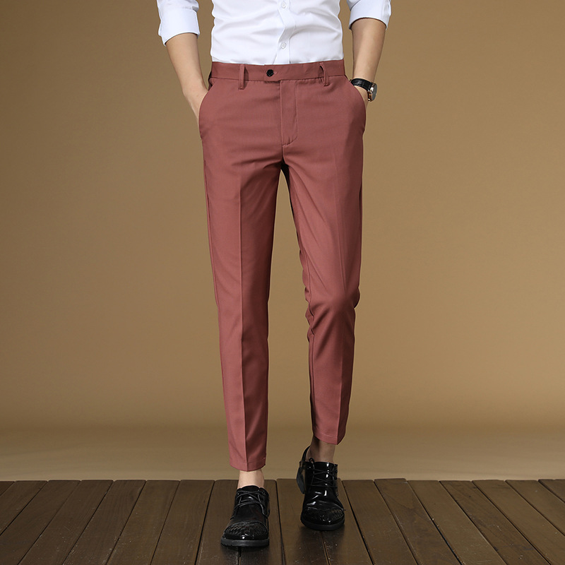Calças de terno de verão dos h - Khaki Formal Wear Men avaliação e preço