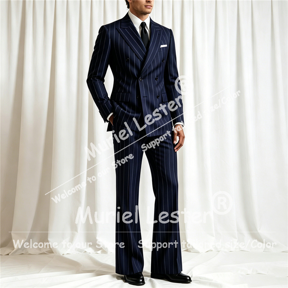 Terno Elegante com Listras par - Men Formal Wear Pants avaliação e preço