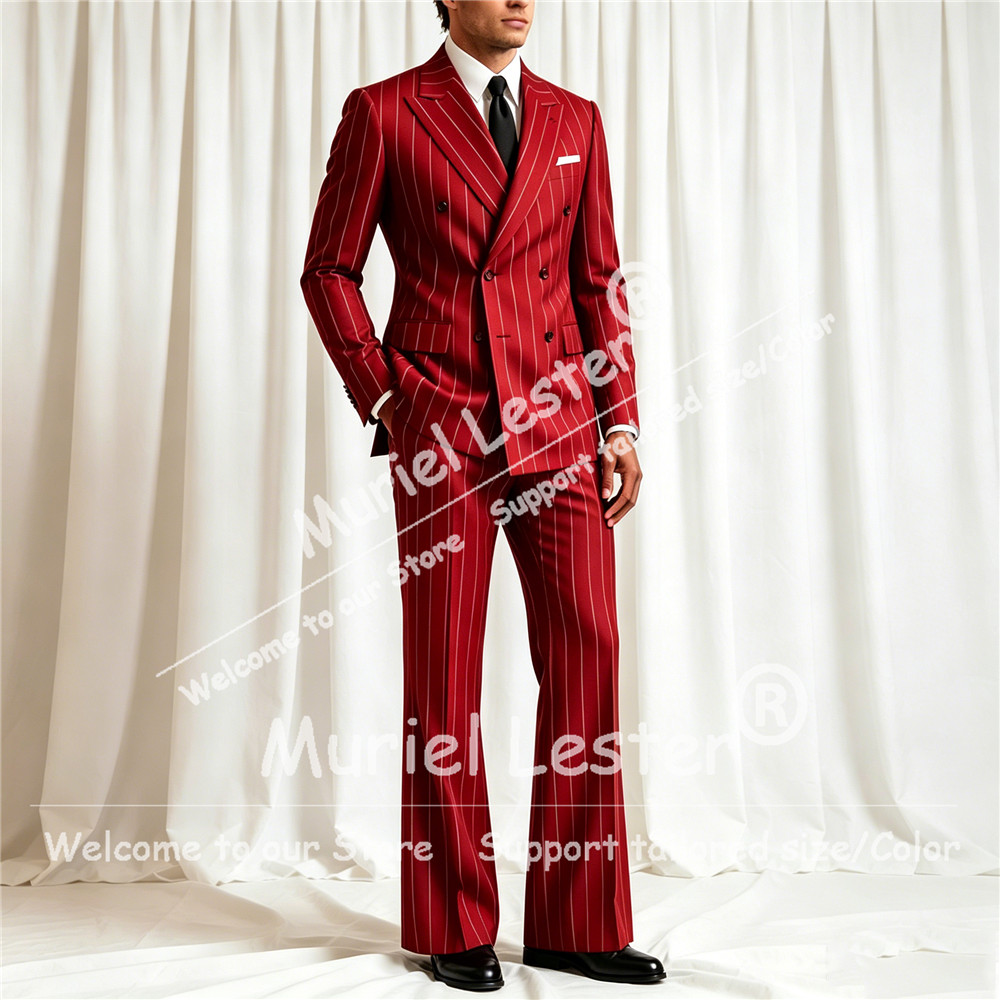 Terno Elegante com Listras par - Men Formal Wear Pants avaliação e preço