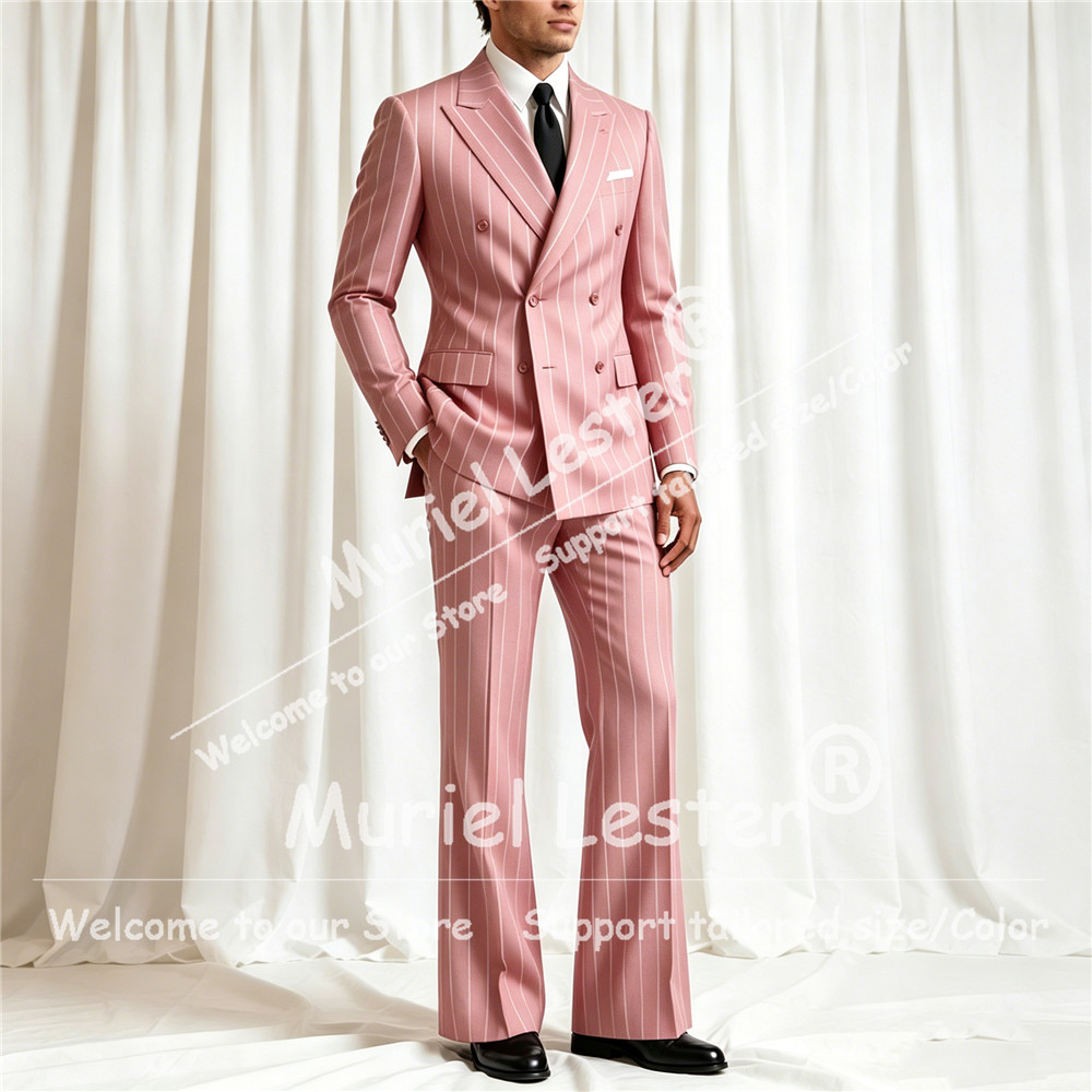 Terno Elegante com Listras par - Men Formal Wear Pants avaliação e preço
