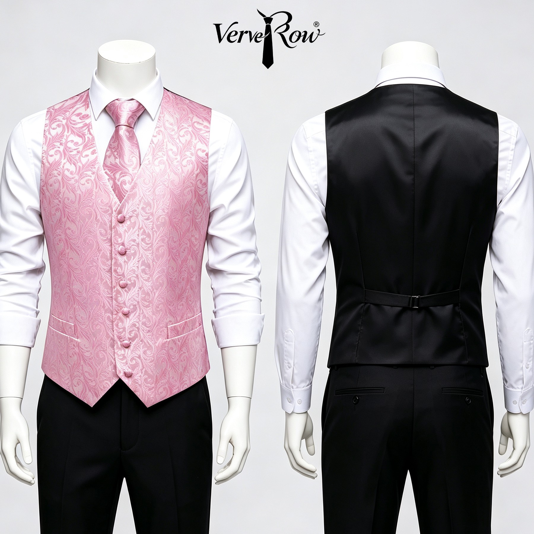 Lenço de gravata rosa masculin - Men Formal Wear With Tie avaliação e preço
