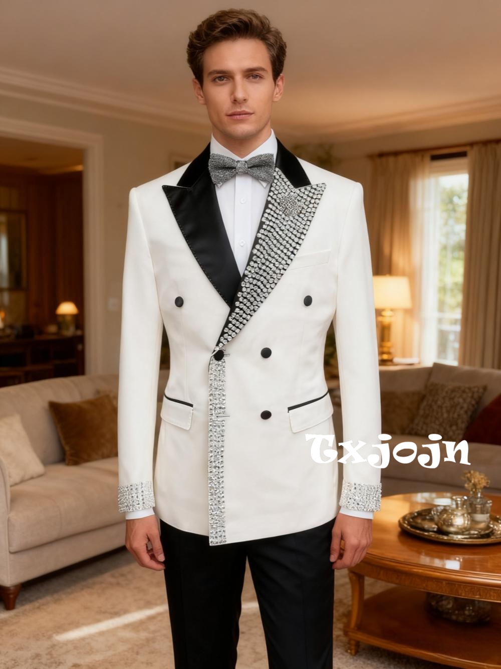 Deslumbrante luxo frisado masc - Men'S Formal Wear For Engagement avaliação e preço