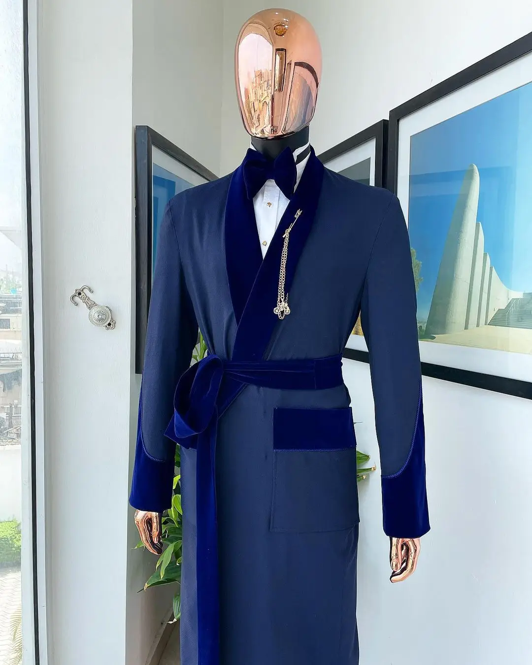 Terno masculino azul real feit - Men Formal Wear For Wedding avaliação e preço
