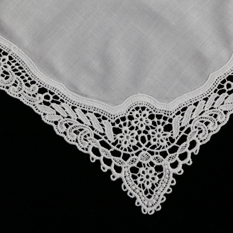 A009 Lenços de Renda Brancos 1 - Monogrammed Handkerchief avaliação e preço
