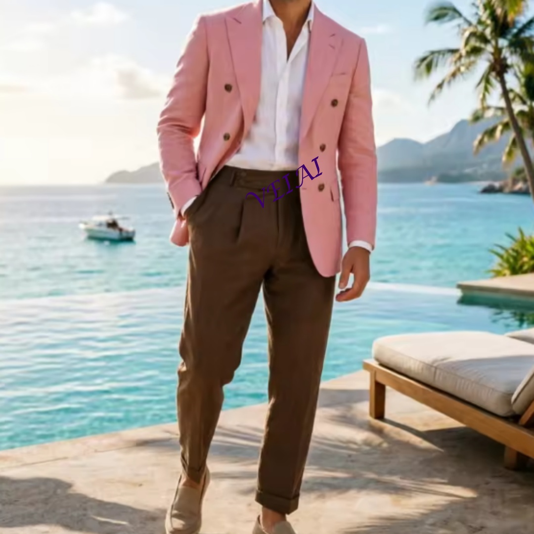 Terno Masculino Bege de Linho  - Men'S Holiday Formal Wear avaliação e preço
